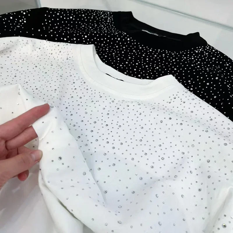 Sommer-Strass-Nieten-T-Shirt für Herren Rundhals-Freizeit-T-Shirt Modisches High-Street-Kurzarm-Shirt für Männer – Detail 12