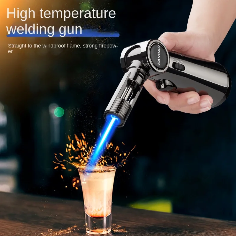 Gas Lighter High Firepower Torch Jet Spray Gun Kitchen Cooking Smoking Accessories Windproof Turbo Jewelry Welding Cigar Lighter