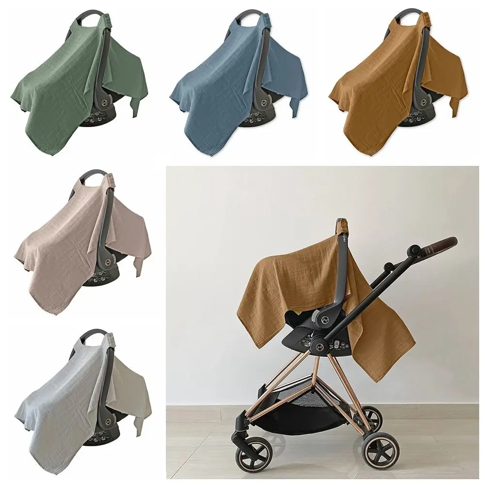 Breathable Baby Car Seat Cover Replacement Lightweight Organic Cotton Baby Canopy Covers Canopy Cover