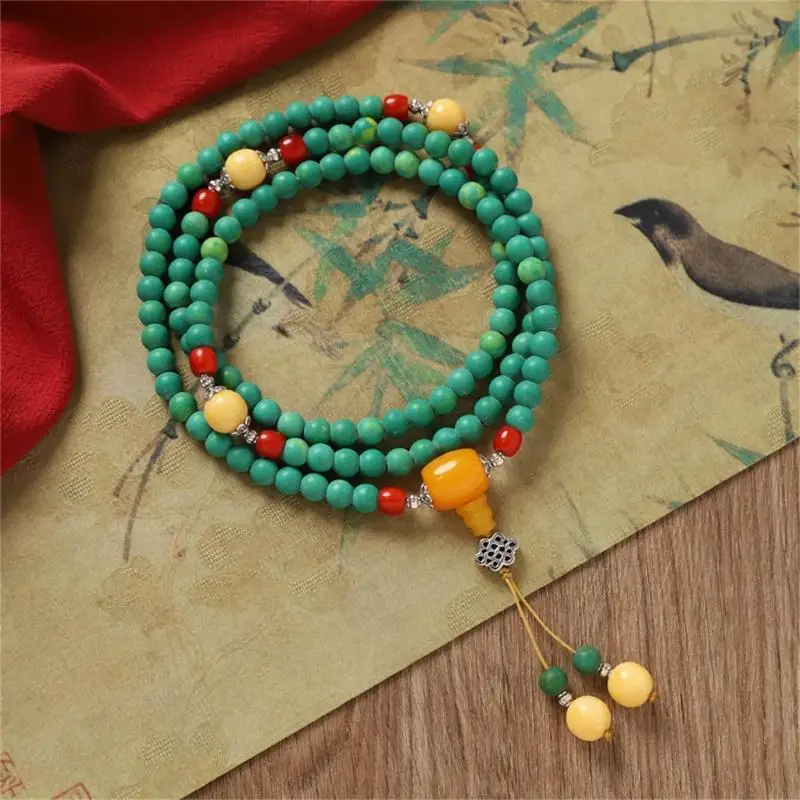  Sturdy Quality 108 Count Turquoise Stone Buddhist Prayer Beads Jewelry