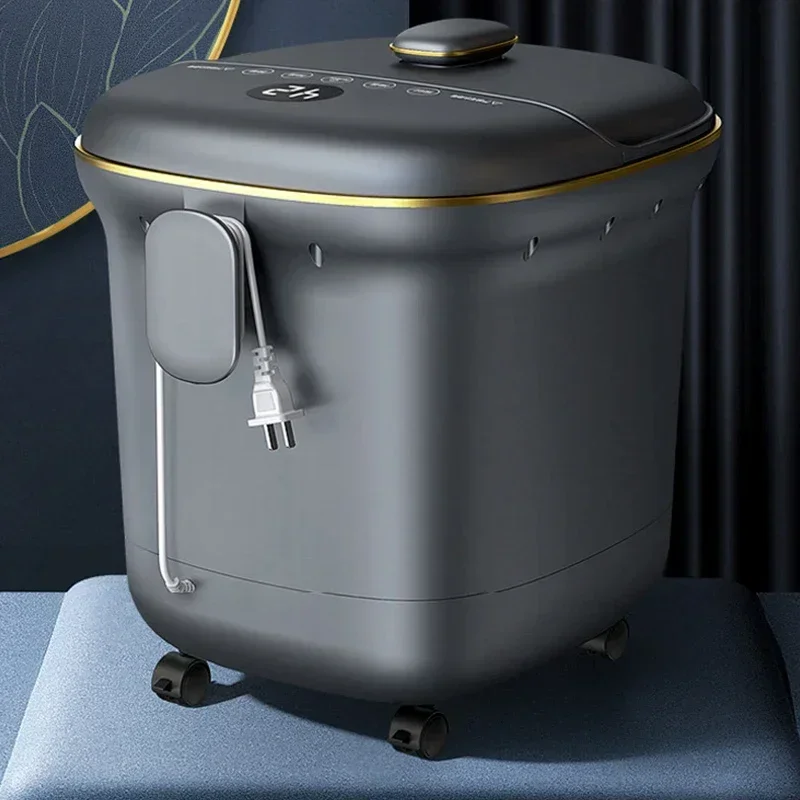 Y Electric Foot Bath Bucket Vibration Heating Foot Spa Bubbles Surfing Massage for Relieve Pressure Relaxation Household Massage