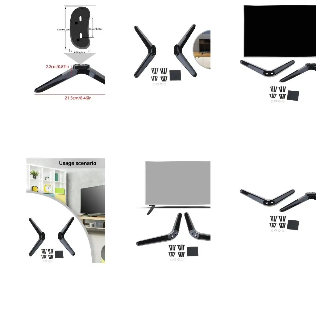 Stand, Legs Pedestal Feet for Most Televisions with Mounting Hole Distance from 17-20mm 0.66''-0.78''
