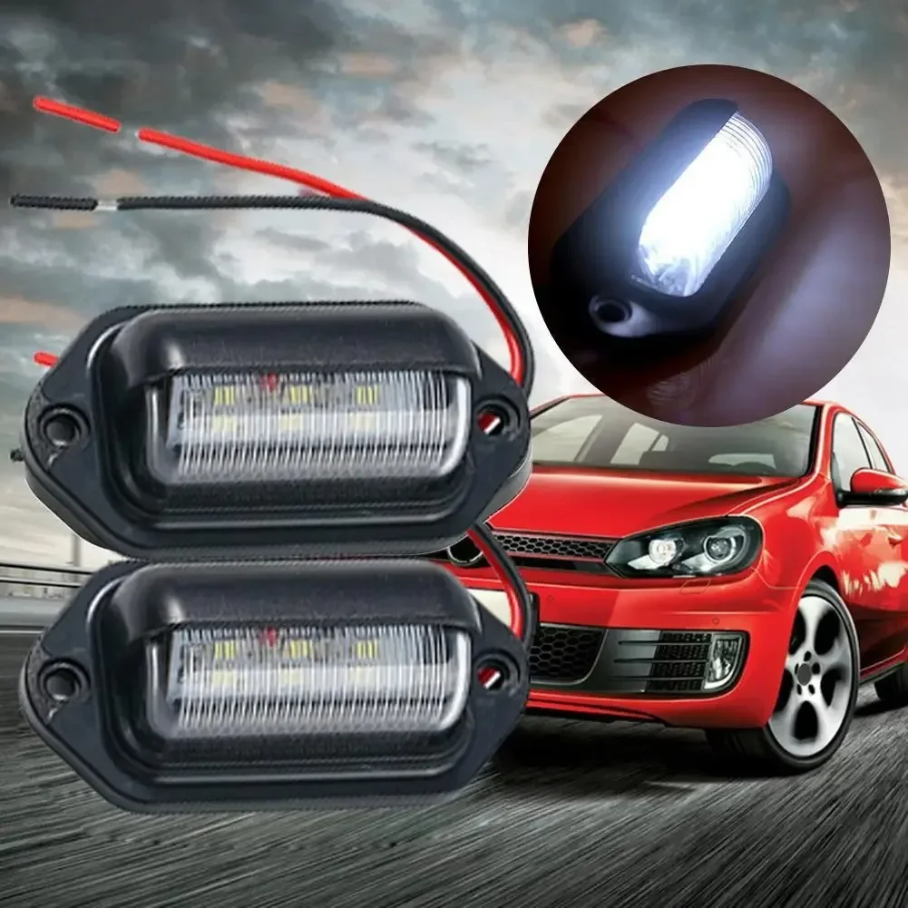 6 LEDs Auto-Kennzeichenbeleuchtung, Kennzeichenleuchte, helle Tag-Lampe für LKW, SUV, Wohnmobil, Anhänger, Van, 12 V, weiße Außen-LED-Lizenzpla