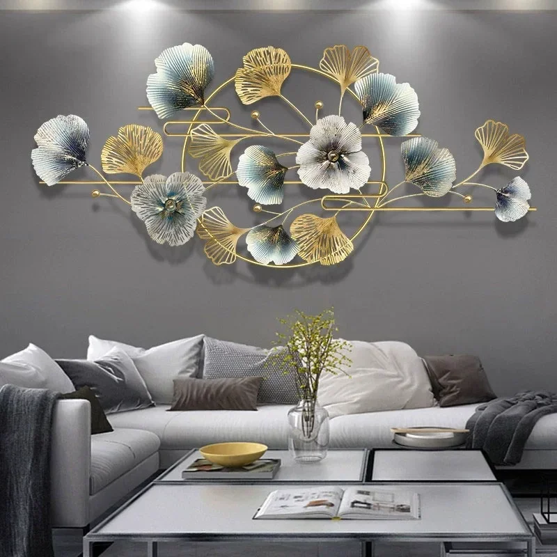 Creative light luxury wall hanging fashion wall ginkgo leaf decoration entrance living room sofa background wall bedroom pendant