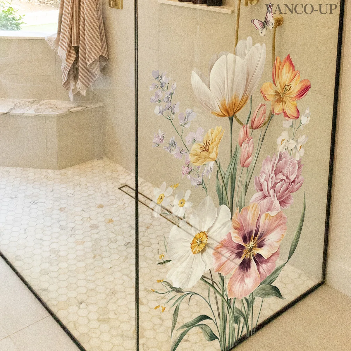 Wildflower Butterfly Wall Decals - Removable Floral Stickers for Boho Home & Shop Decor