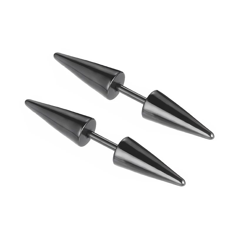 Black Punk Stainless Steel Hoop Earrings