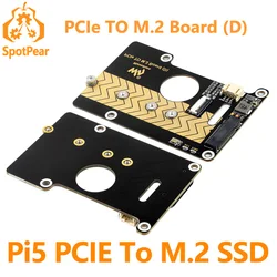 Raspberry Pi 5 PCIe to M.2 NVMe SSD Adapter Board (D) HAT Pi5-2280-2242-2230 for PI5