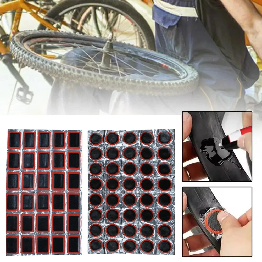 Rubber Puncture Patches Bicycle Tire Tyre Tube Repair Cycle Patch Kit No Glue Bicycle Inner Tube Puncture Repair Accessories