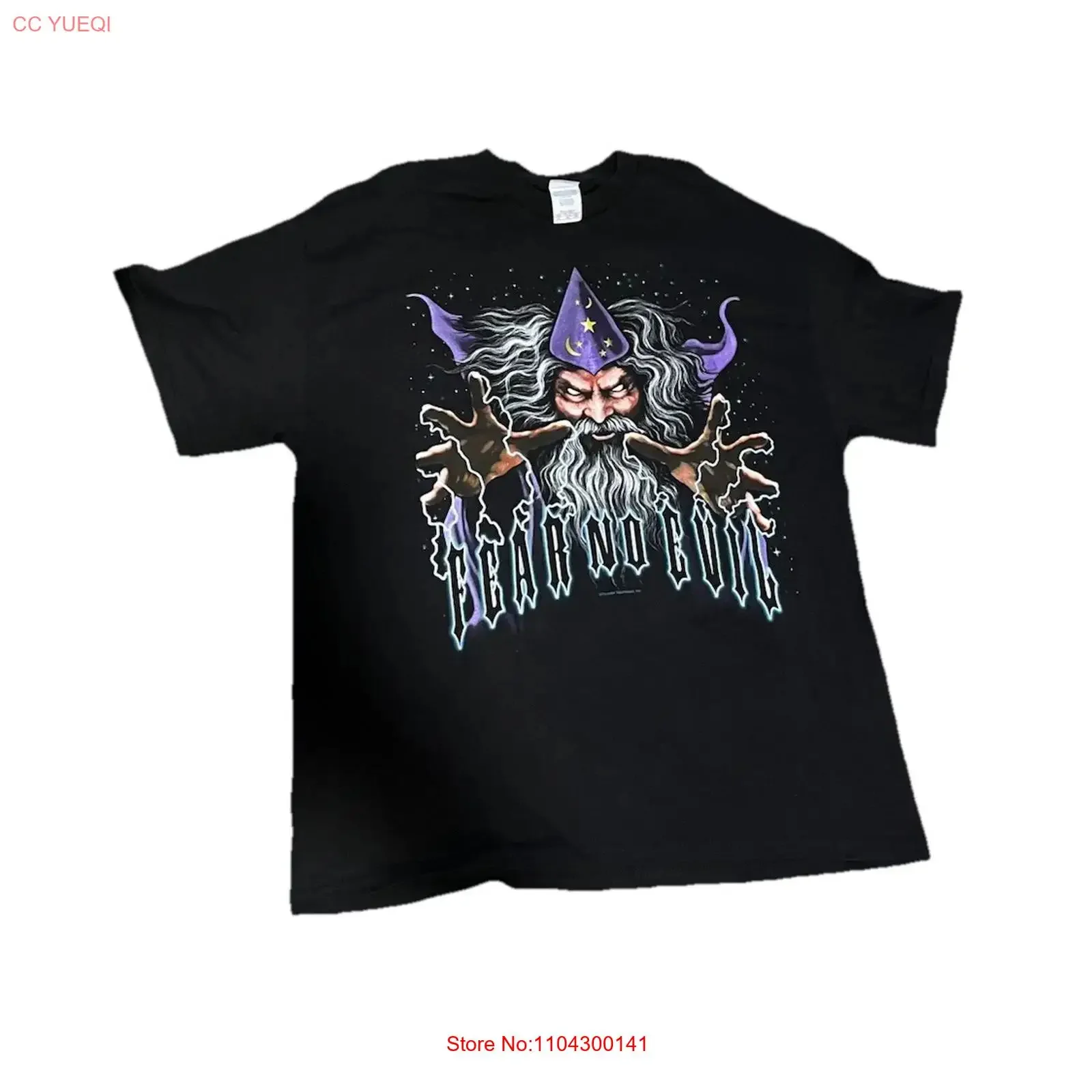 Vintage American Thunder Sportswear Fear No Evil Wizard T Shirt Size XL vintage Washed streetwear Slightly Unisex Versatile