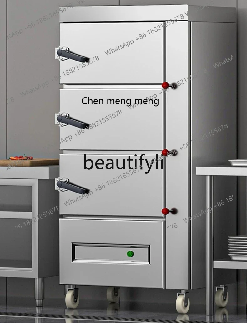 Gran oferta, caja de vapor eléctrica comercial, vaporizador inteligente de tres puertas para mariscos, Gas, arroz, restaurante, vaporizador de pescado, sopa grande Stea