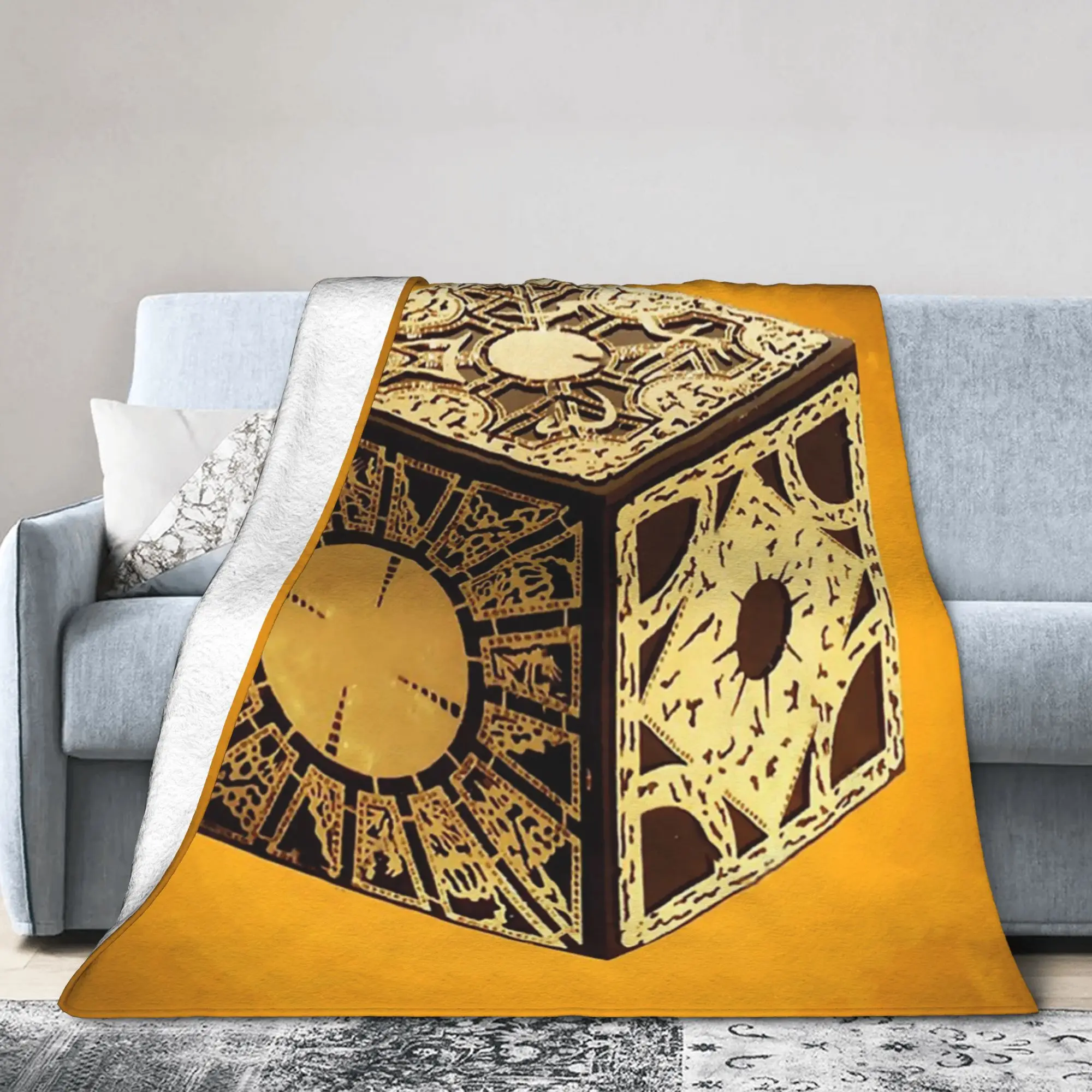 Hellraisers Blanket Fleece Puzzle Box Ultra-Soft Throw Blankets for Airplane Travel Bedroom Quilt