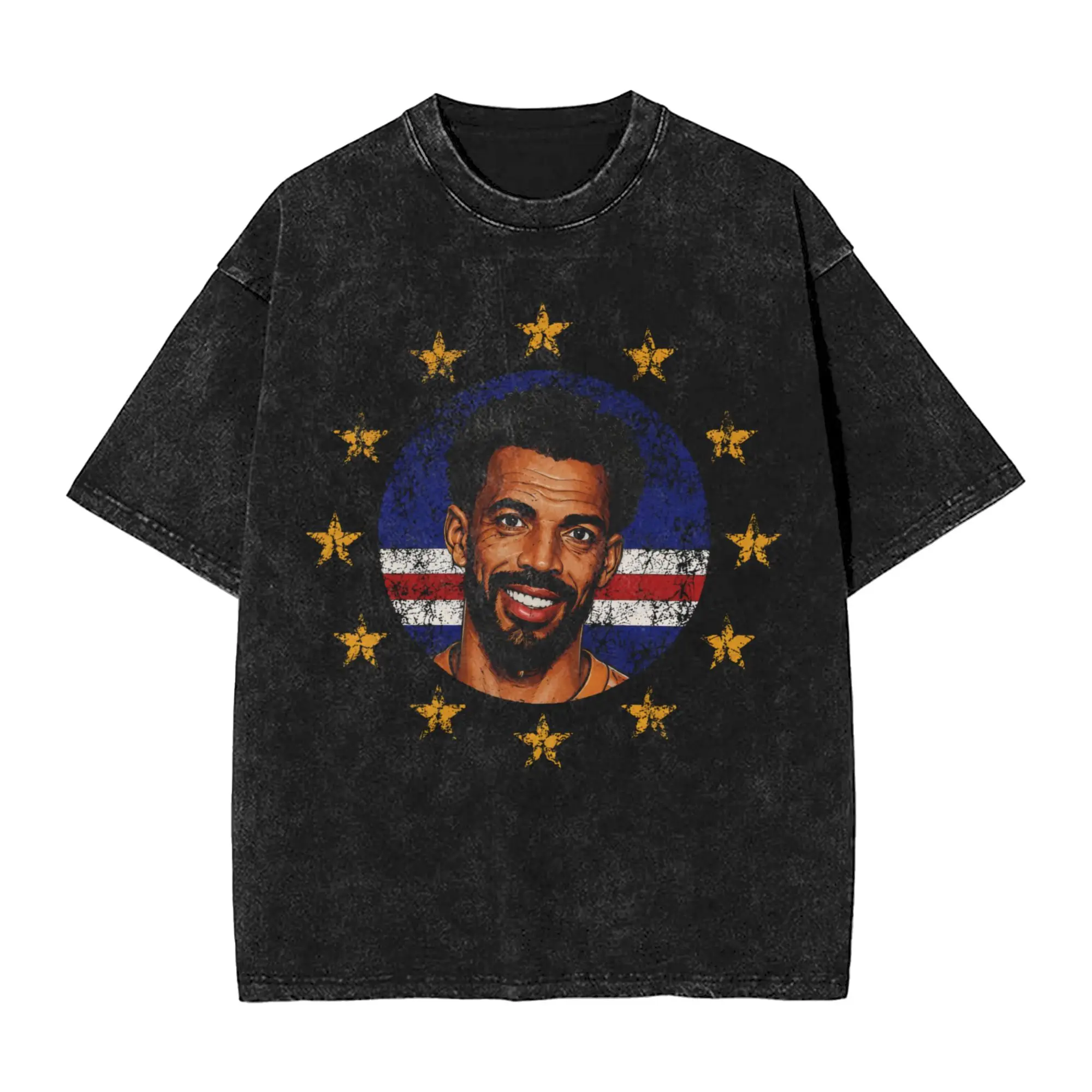Oversized Washed T-Shirt Cabo Verde  Loose T-Shirts Vozinha Novelty Tee Shirt for Man Summer Y2K Funny Design Tops