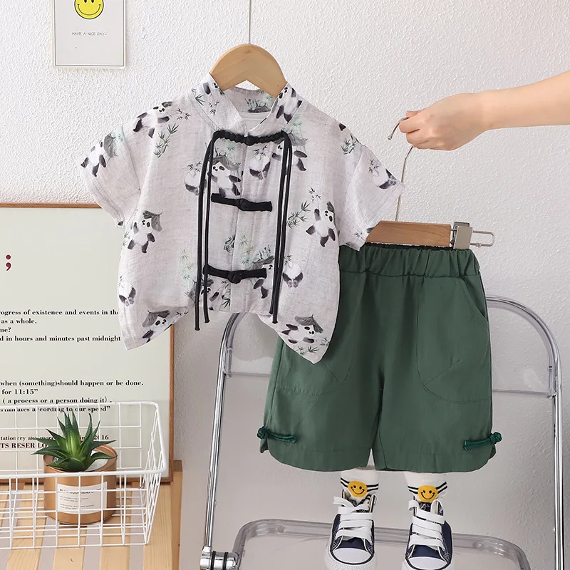 Boys Clothing Sets Summer 2024 Children Cotton Shirts Shorts 2pcs Party Suit For Baby Costume Kids Fashion Outfits Toddler 4 5Y