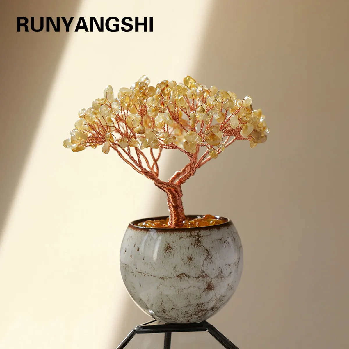 

1 шт., натуральное хрустальное дерево, энергетический камень, денежное дерево, декор фэн-шуй, медная проволока, чашка для чая, йога, домашний декор