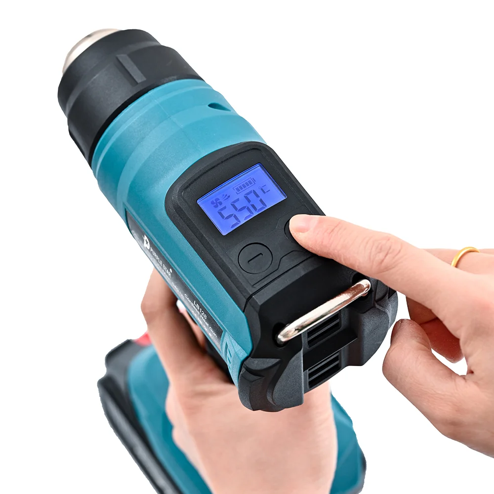 18V Heat Gun Shrink Wrapping Tool Hot Air Gun Air Dryer Soldering Thermal Blower with LED display For Makita No battery