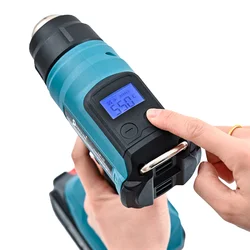 18V Heat Gun Shrink Wrapping Tool Hot Air Gun Air Dryer Soldering Thermal Blower with LED display For Makita No battery