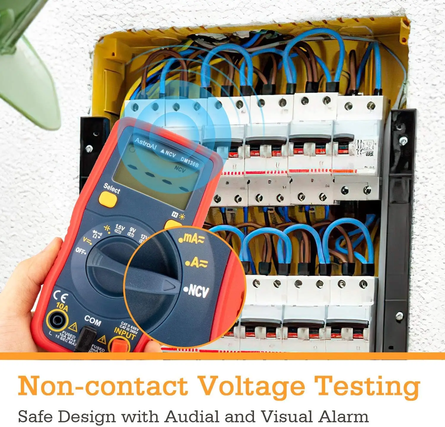 Multimetro digitale CA CC TRMS 4000 conteggi + multimetro digitale tester batteria 1,5 V/9 V/12 V