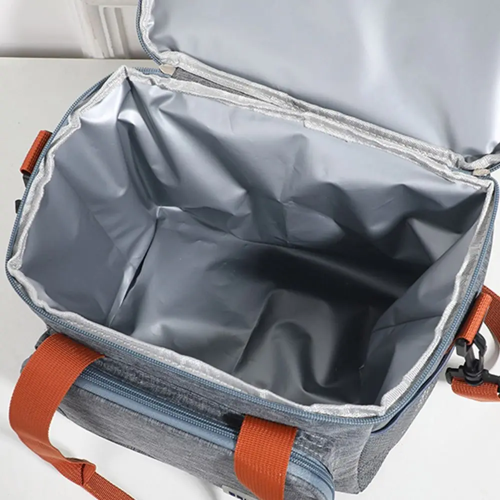 Double Layer Thermal Lunch Bag Large Capacity Picnic Box Meal Pouch Food Insulated Cooler Delivery Bags for Women Men Kids