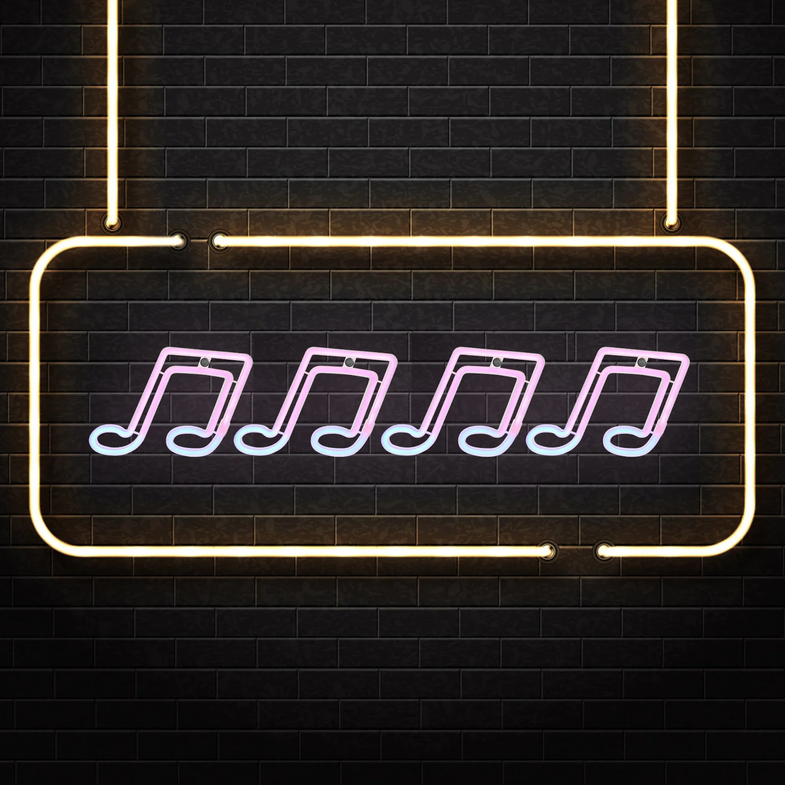 

Music Note Neon Sign LED Light Stylish Wall Table Decor Music Neon Light for Bedroom Cafe Party Atmosphere LED Signs