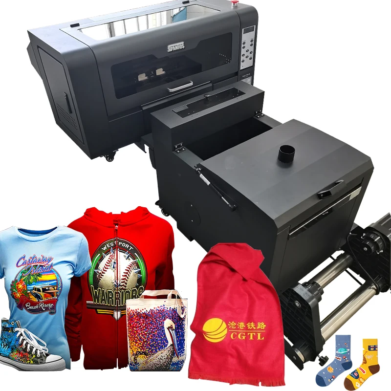Factory Direct A3 DTF Printer with Two XP600 Printheads White Ink Agitator Direct to Film Inkjet Printer for Textile Printing