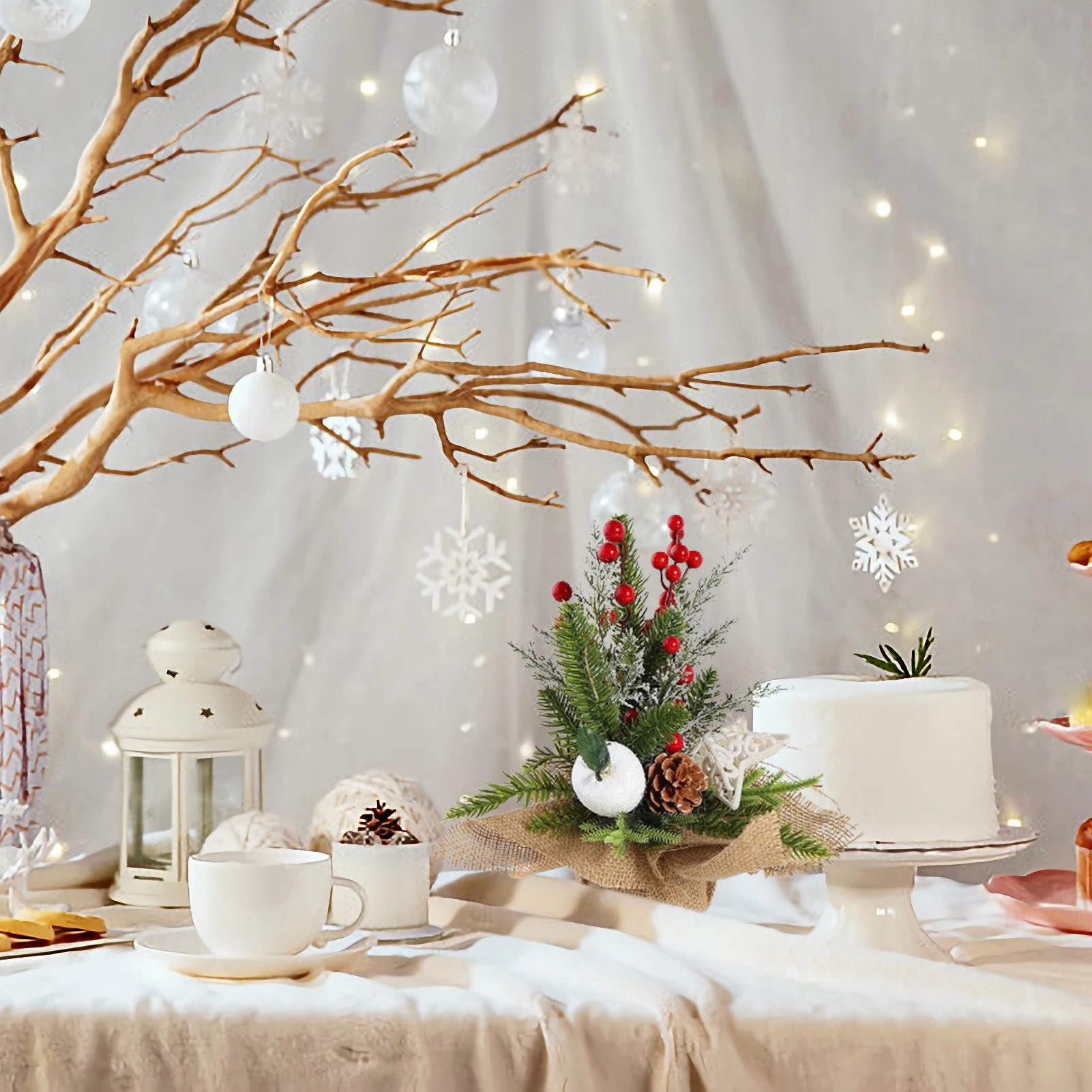 Mini arbre de Noël, vitrine de bureau, simulation de décoration