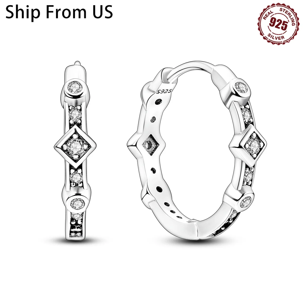 Hot Simple Style Round Sterling Silver 925 Hoop Earrings for High Quality CZ Heart Women Fine S925 Jewelry Birthday Party Gifts