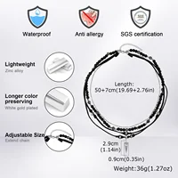Collier en cuir superposé avec pendentif triangle en métal Vnox, perles d'onyx noir, pour homme et femme, longueur réglable, bijoux bohèmes, cadeau 2