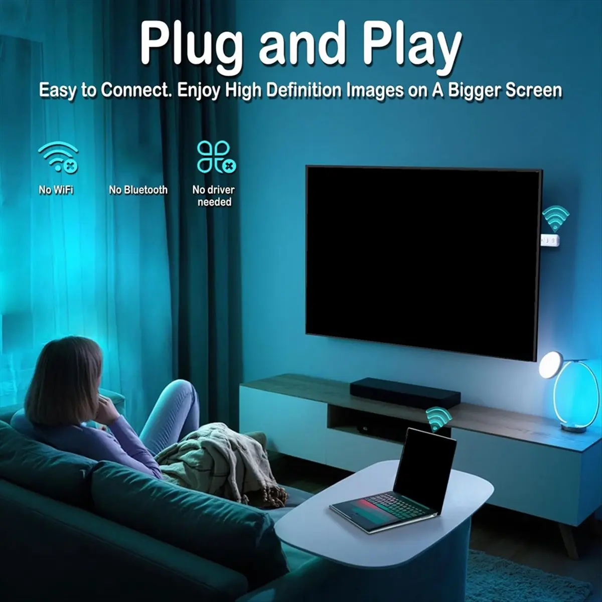 Top Sale Wireless Transmitter and Receiver 2-in-1, 4K Decode 1080P Output Wireless 2.4G&5G Display Adapter Plug & Play