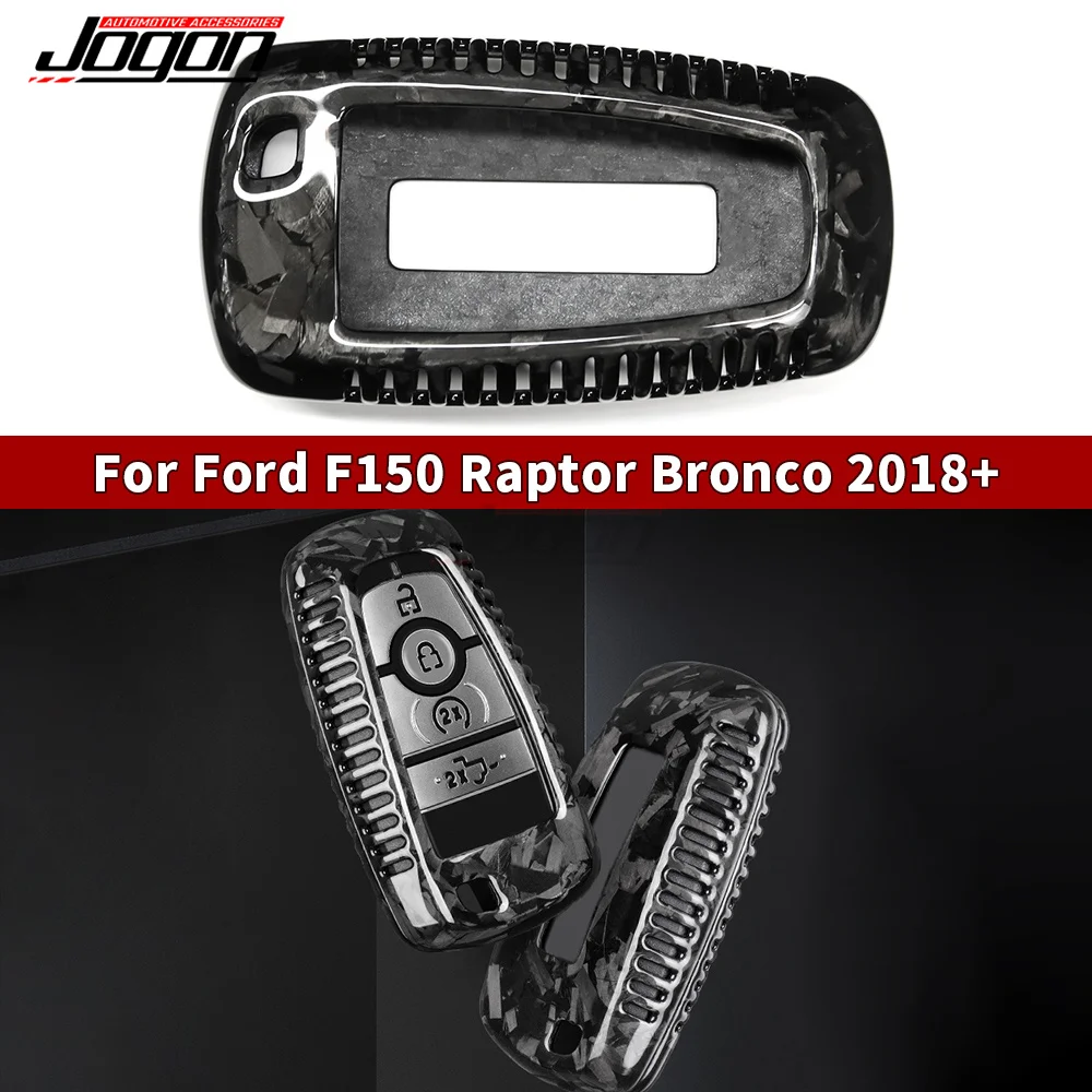 For Ford F-150 F150 Raptor Bronco 2018 2019 2020 2021 2022- 2024 Genuine Carbon Fiber Car Key Shell Cover Exterior Accessories