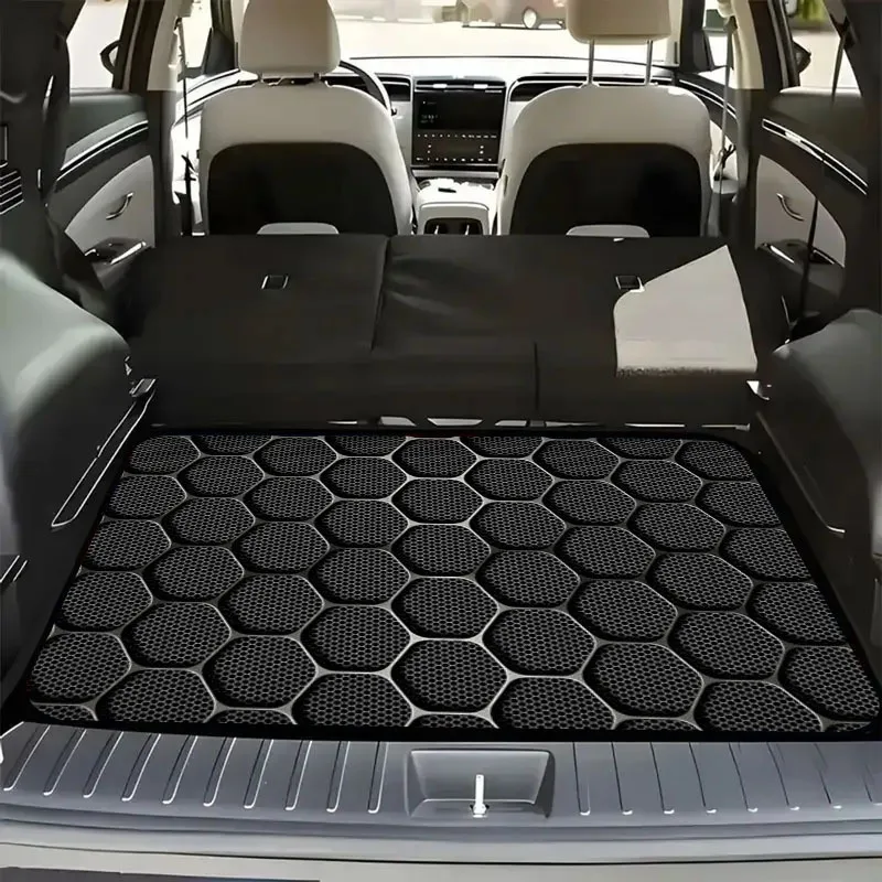 Tapete Hexagonal Negro para Maletero de Auto (1 Pieza) - Revestimiento Duradero para Piso, Almacenamiento Seguro de Carga, Accesorio Interior para Vehículo