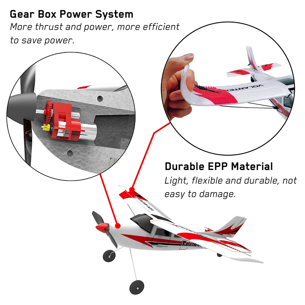 Volantex 761-1 RC samolot 2.4GHz 4 kanałowy żyroskopowy Trainstar zdalnie sterowany samochód szybowiec EPP piankowy trener puszczania samolotów