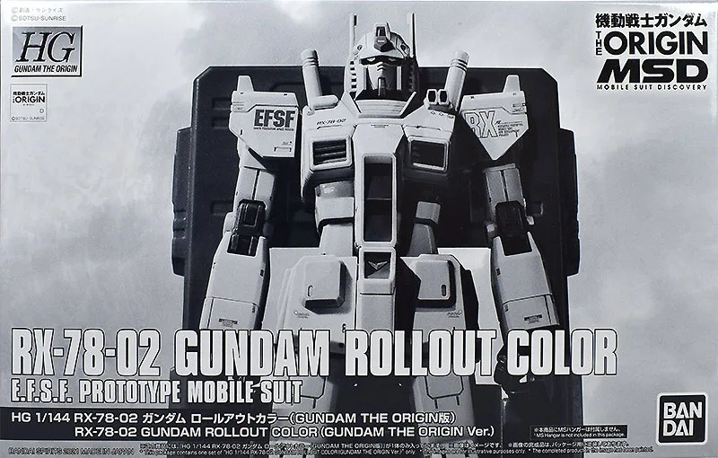 Bandai HG 1/144 RX-78-02 GUNDAM The Origin เปิดตัวสีอะนิเมะต้นฉบับหุ่นโมเดลของเล่นชุดสะสมหุ่นแอ็กชัน