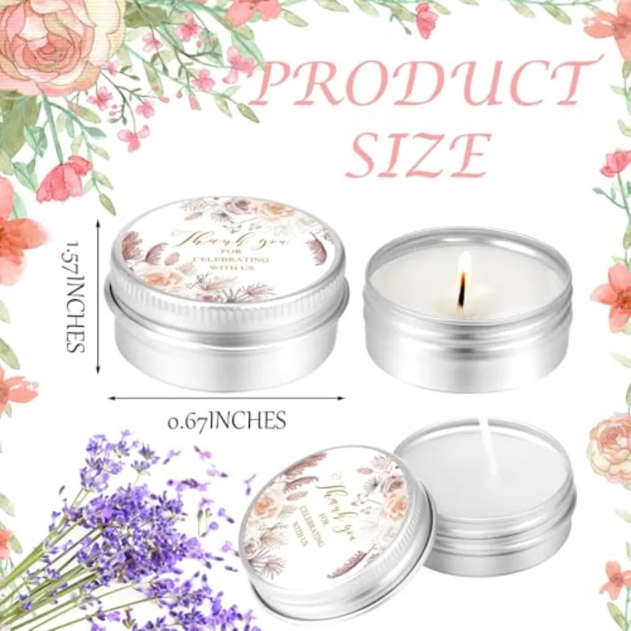 50 Pcs Beige Wedding Candles Gift Favors for Guests 1 Oz Lavender Scented Soy Wax Aromatherapy Candle Favors for Bridal Shower view 6