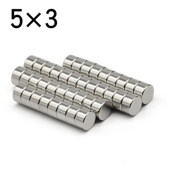 10 // 20/50/100/500 PCS 5x3 รอบ NdFeB Neodymium แม่เหล็ก N35 Super ที่มีประสิทธิภาพขนาดเล็ก imanes แผ่นแม่เหล็กถาวร 5*3