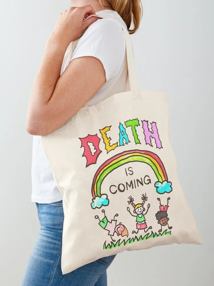 

Death Is Comming Tote Bag canvas shopping bag bags woman 2025 Shopper bag Women's shopper