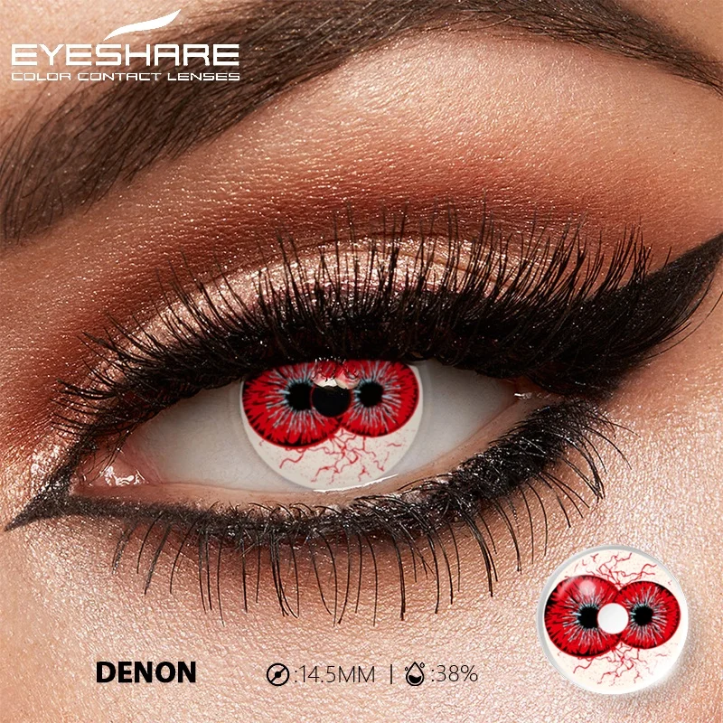 EYESHARE 1 Paar weiße farbige Kontaktlinsen für Cosplay, rote Kontaktlinsen, Anime-schwarze Augenlinsen, Halloween-Schönheits-Make-up-Linsen – Detail 31