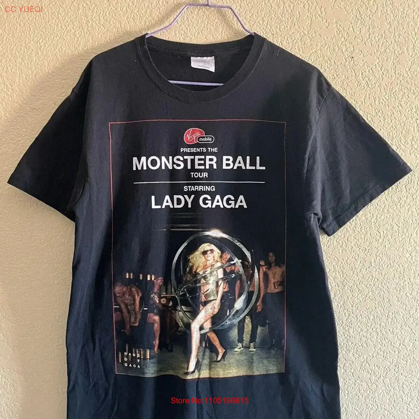 

Vintage Lady Gaga Monster Ball 2009 Tour T Shirt Virgin Mobile Size Medium vintage Washed Top For Everyday Wear homme Slightly