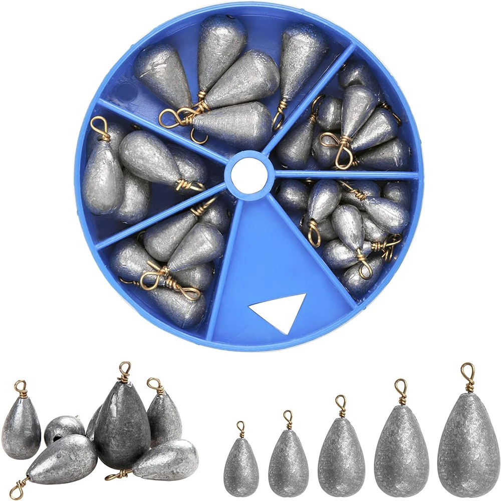 chumbo-gota-tiro-sinker-pesca-bass-casting-peso-sinkers-texas-rig-equipamento-de-pesca-acessorios-25pcs-por-caixa