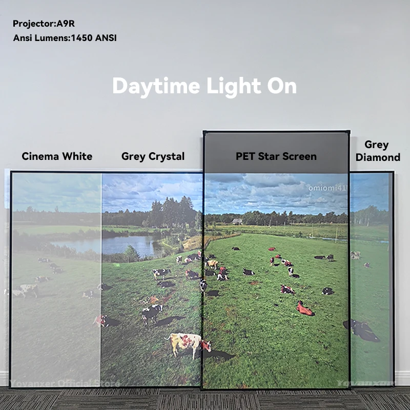 2025 ใหม่PET Star Projectionหน้าจอALR 72-150 นิ้วAnti-Lightกรอบหน้าจอที่ดีที่สุดสําหรับปกติโยนโปรเจคเตอร์โฮมเธียเตอร์