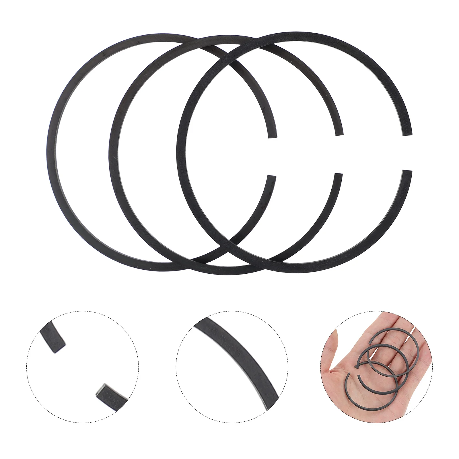 

3pcs Air Compressor Set Black Sealing For Engine Efficiency Heat Consumption Reduction Maintenance