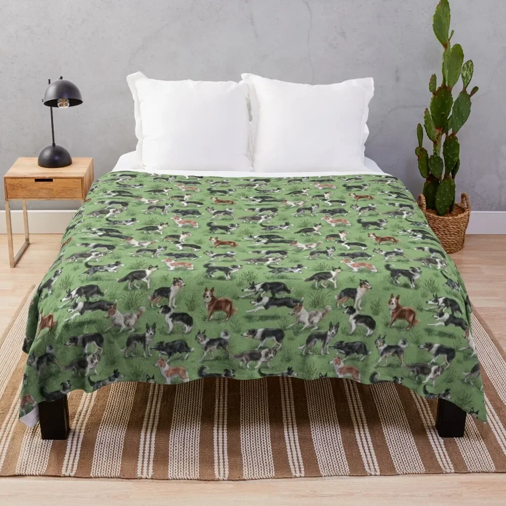 

The Border Collie Throw Blanket manga Plaid on the sofa Personalized Gift For Decorative Sofa Blankets For Bed Blankets