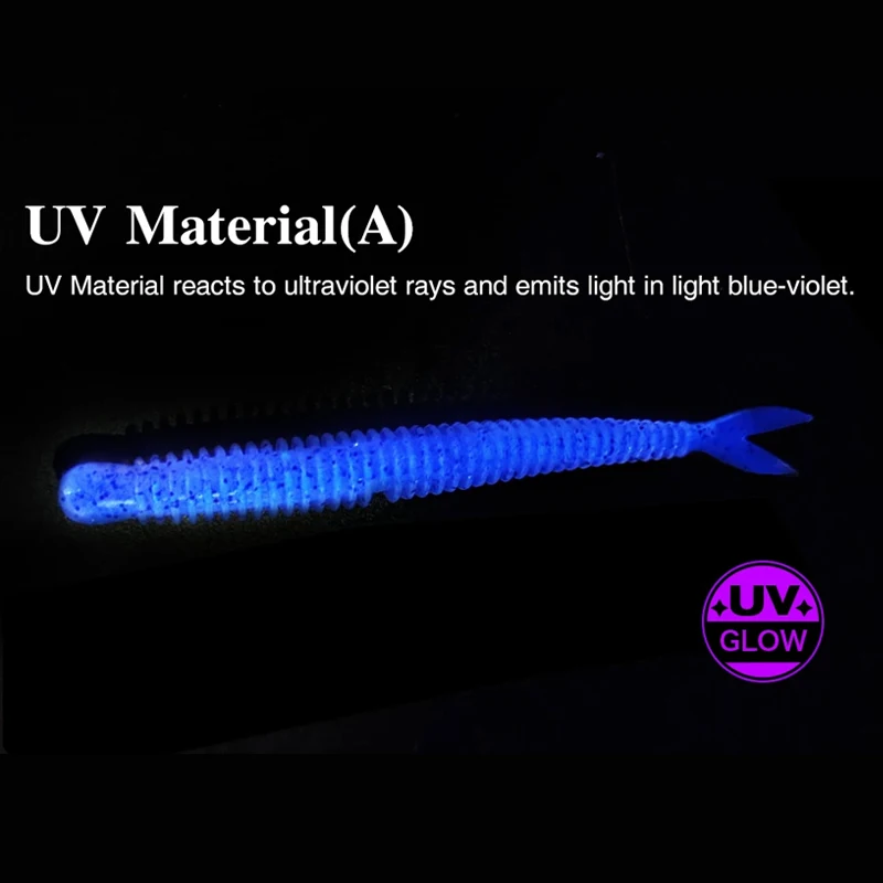 TSURINOYA Soft Bait Fishing Lure FLAME 3.0in 1.8g 18pcs Silicone Worm Bass Pike Light Game Fishing Rig Tackle Swimbait