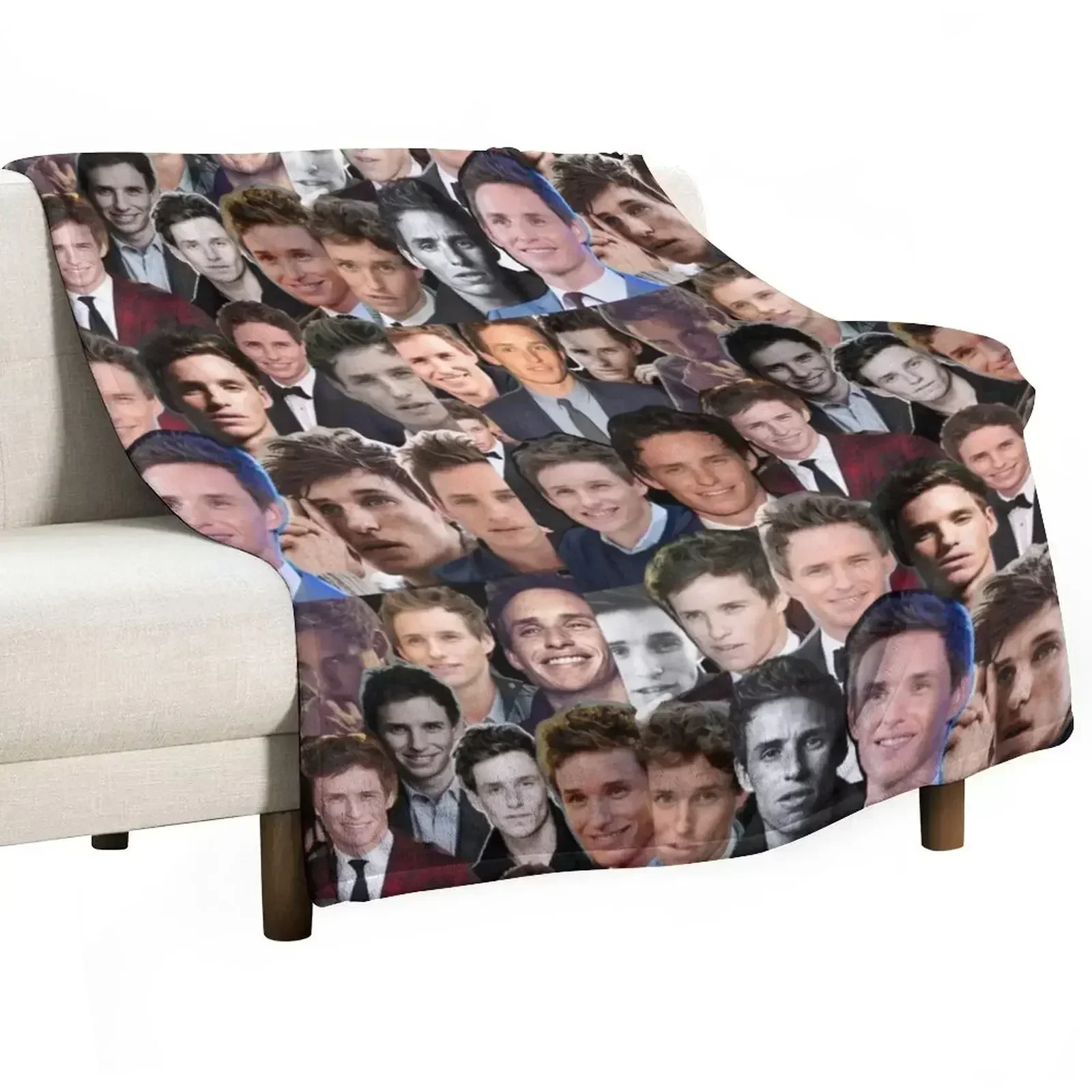 Eddie Redmayne Collage Throw Blanket Decoratives valentine gift ideas Blankets