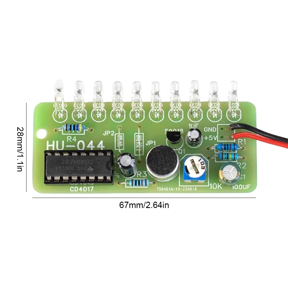 Voice Activated LED Water Light Kit CD4017 Color Light DIY Electronic Kit Fun Electronic Production Teaching Training Module