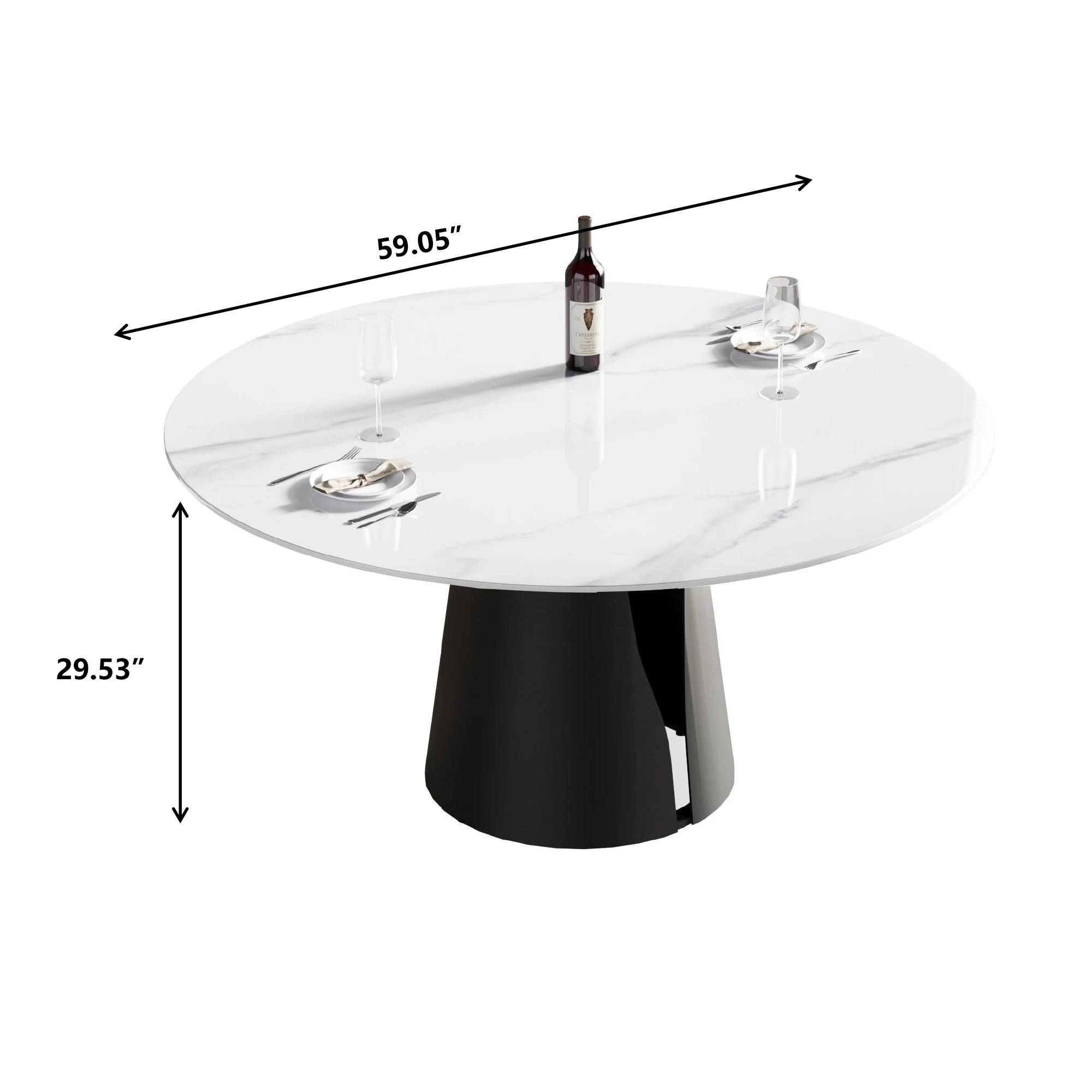 m Round Stone Dining Table With Steel Based Family Dinner Table Set m