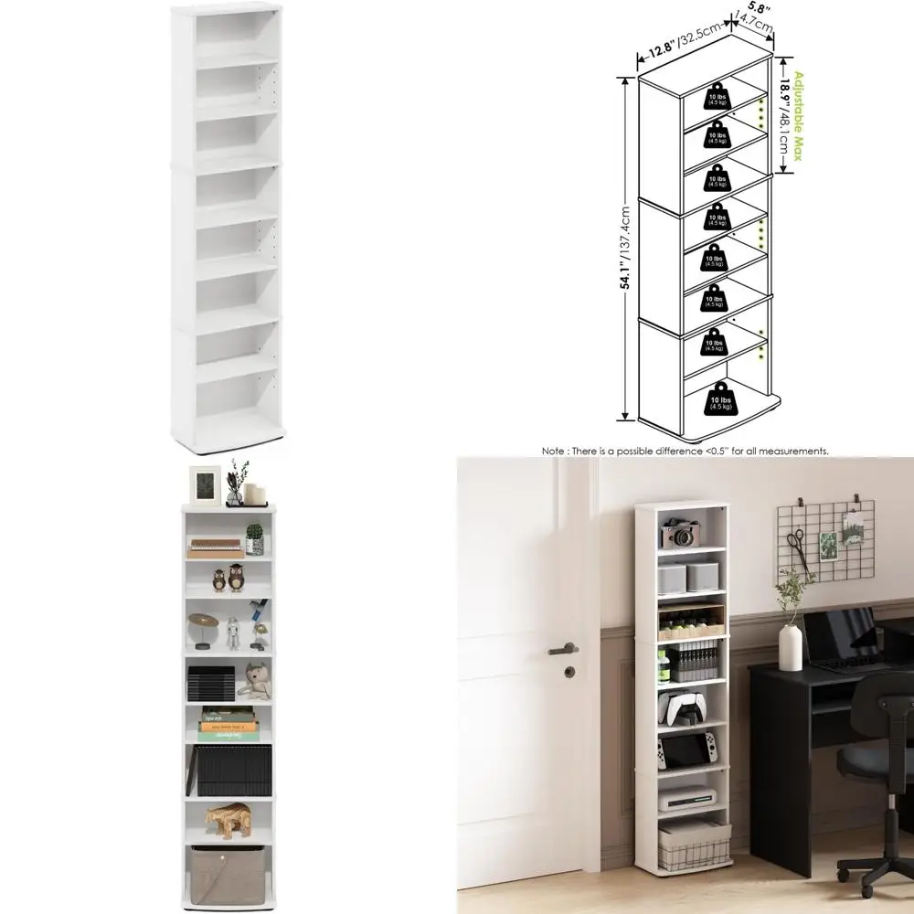 

Универсальная мультимедийная башня для хранения с регулируемыми полками для компакт-дисков, DVD и просторных решений для организации медіа