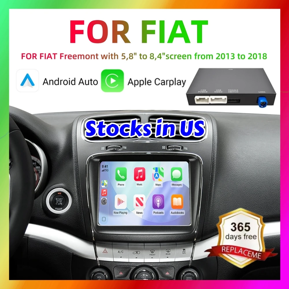 ANYFAR Original Car Screen Upgrade Wireless CarPlay Android Auto Retrofit Kit Decoder Box Navigation For Fiat Freemont 2013-2018