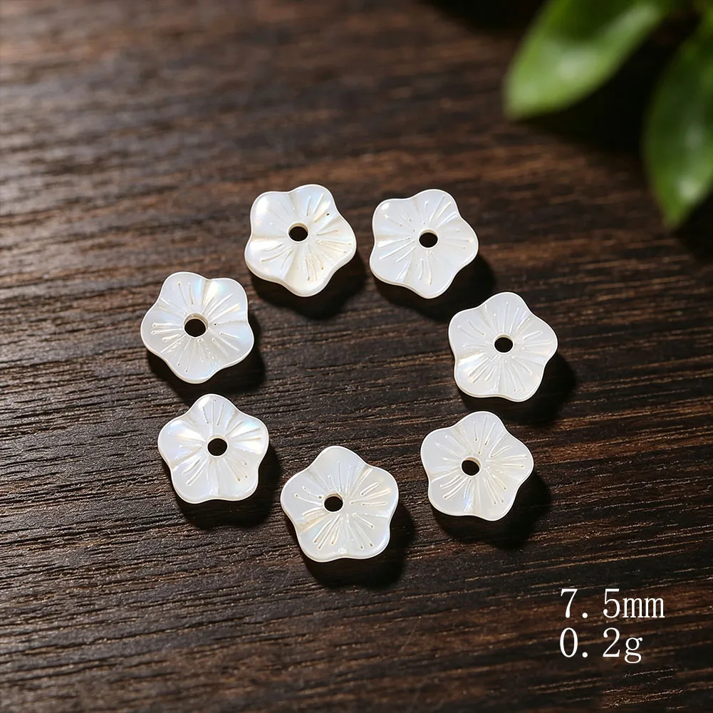 10pcs  Shell Flower Beads  Loose Spacer Beads for Jewelry Making DIY Bracelet Necklace Accessories White Mother of Pearl Charms - view 2