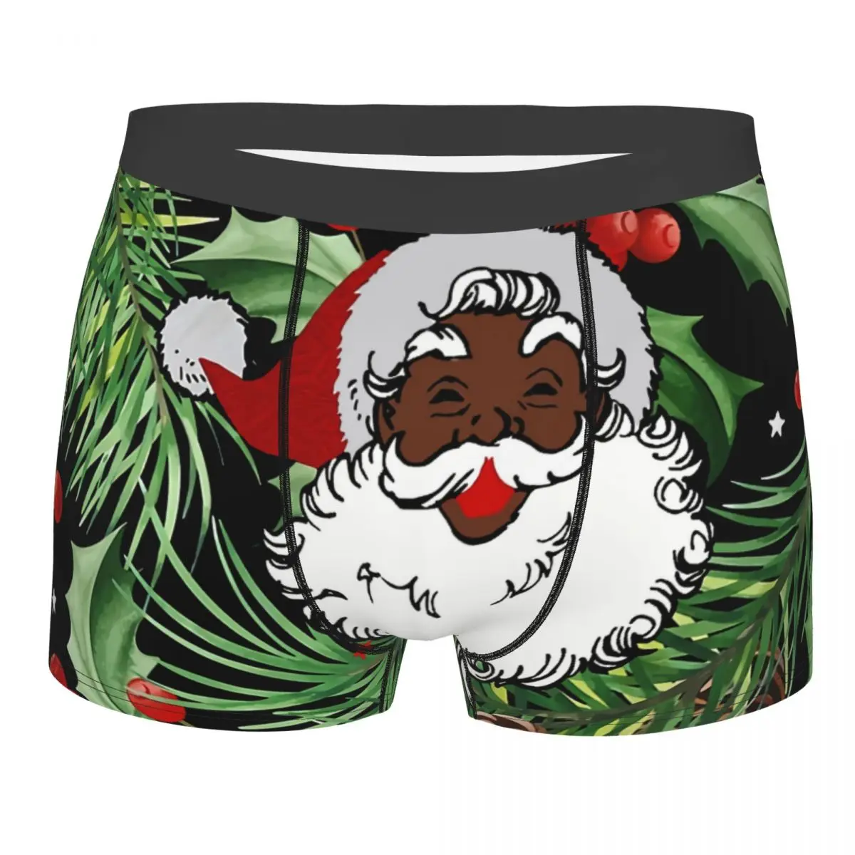 Xmas Black Santa Claus Man's Boxer Briefs Merry Christmas Breathable Creative Underwear Top Quality Print Shorts Birthday Gifts