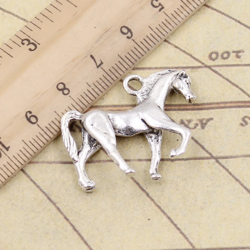 10pcs Charms 3D Walking Horse 32x27mm Tibetan Silver Color Pendants Antique Jewelry Making DIY Handmade Craft